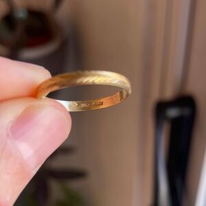 Milor Herring Bone Solid 18K Gold Ring